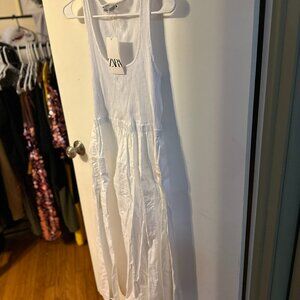 Zara White Midi Dress L